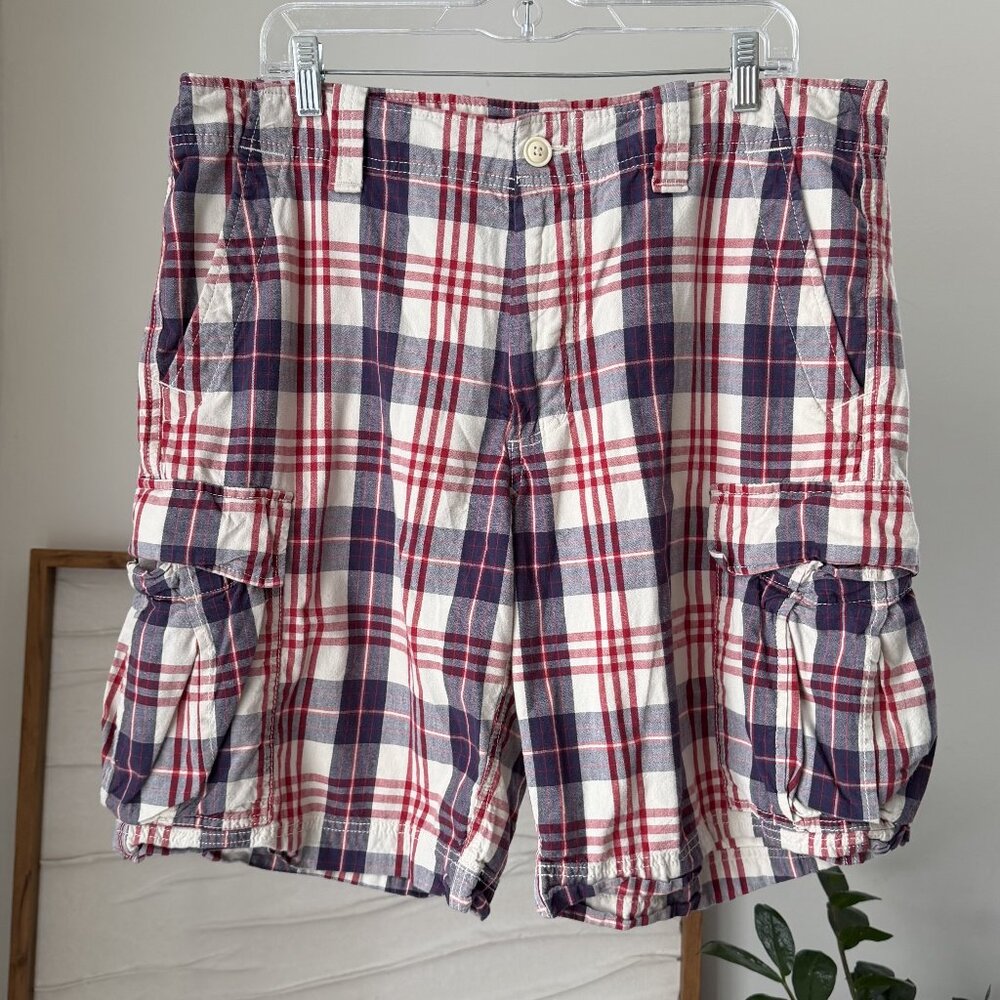 Men's POLO Jeans Company Ralph Lauren Plaid Cargo Shorts Size 36